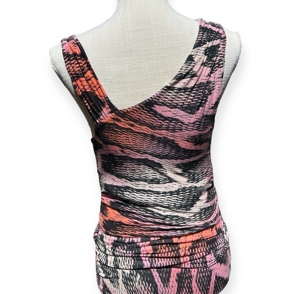 🌻 NEW Guess "Rhonnie" Snake Print Ruched Sides Bodycon Mini Dress Size Small - Picture 10 of 12